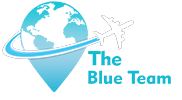 Blue team for travel logo